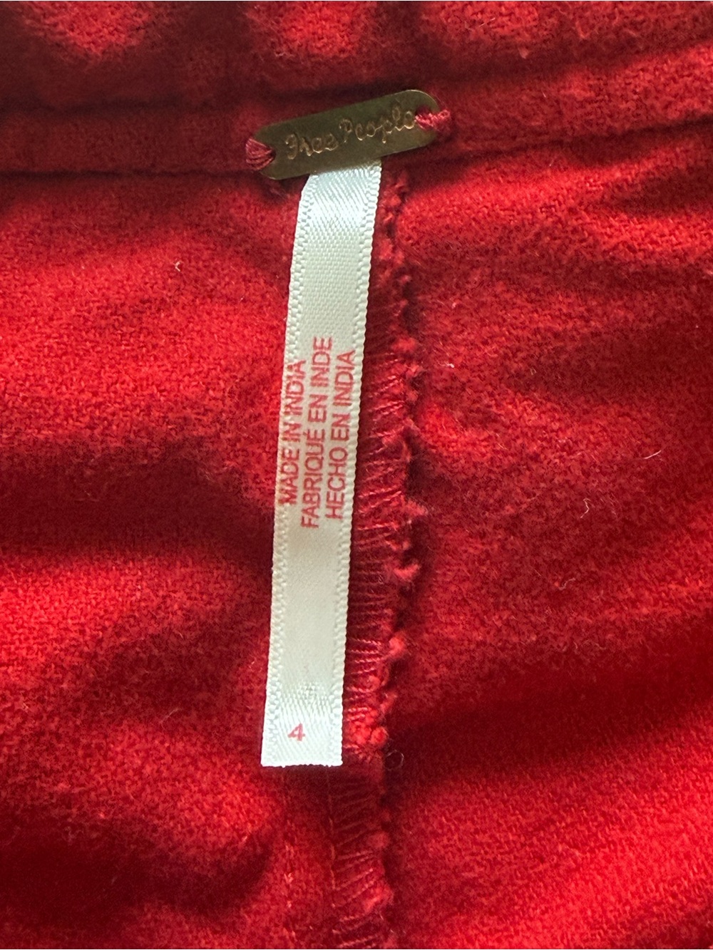 Free People Micro Skort Red Salsa Women’s Size 4 - Picture 5 of 9